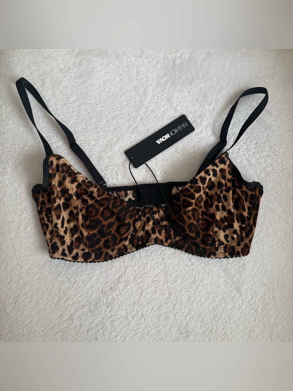 Fashion Nova Leopard Underwire Bra - Brown/Black